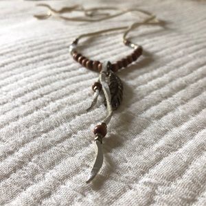 Boho Leather Feather Necklace